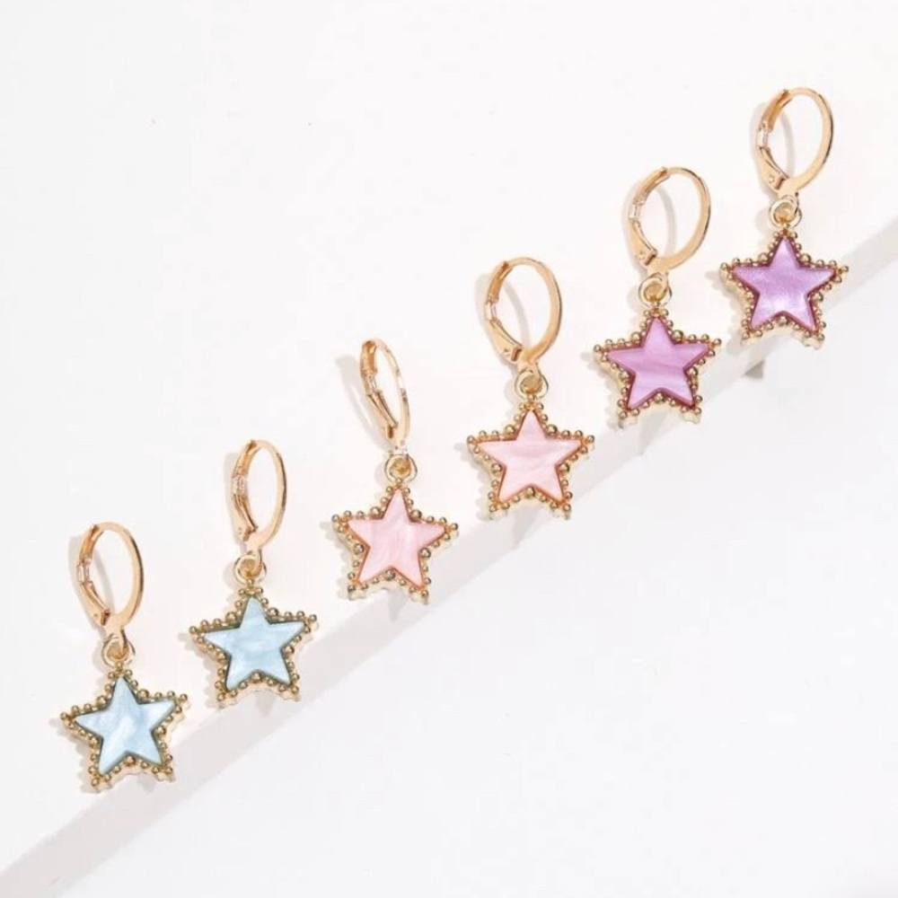 Trendy star dangle earrings